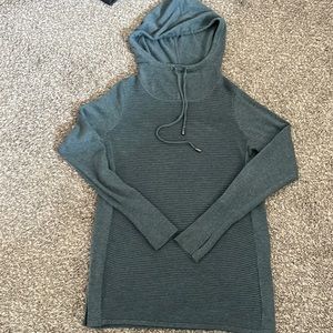 Hooded Ribbed Long Sleeve Shirt